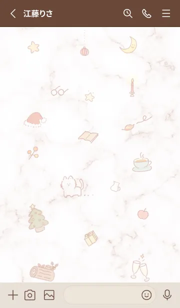 [LINE着せ替え] 冬のシンプルアイコン★ピンクブラウン09_1の画像2