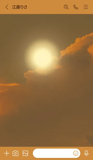 [LINE着せ替え] オレンジ : 神秘的な光の画像2