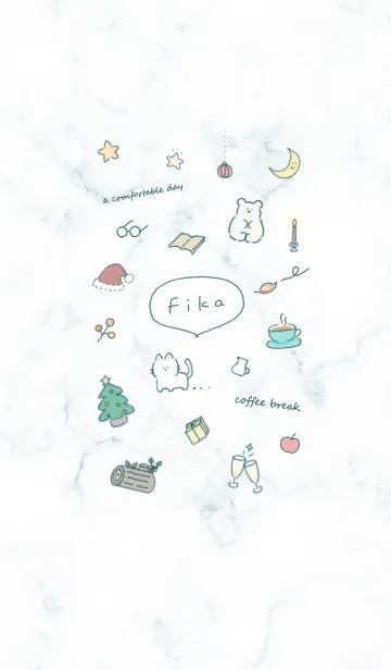 [LINE着せ替え] 冬のシンプルアイコン★ブルーグリーン06_1の画像1