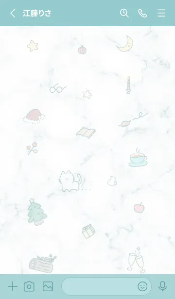 [LINE着せ替え] 冬のシンプルアイコン★ブルーグリーン06_1の画像2