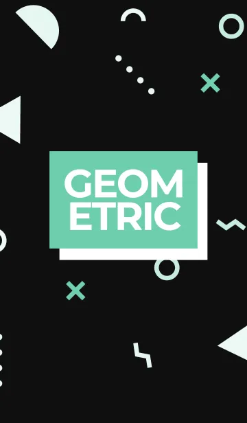 [LINE着せ替え] Geometric FLAT CHAOS BLACK GREENの画像1