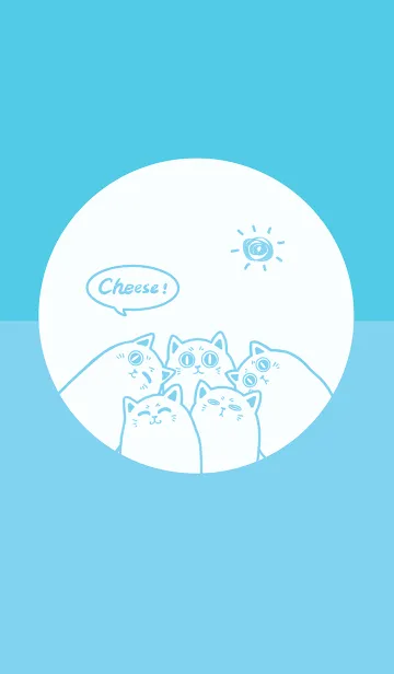 [LINE着せ替え] Meow...Cheese！ J-Sky Blueの画像1