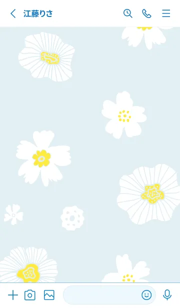 [LINE着せ替え] シンプル2 大人 白い花16の画像2