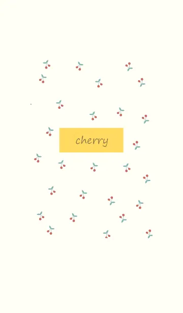 [LINE着せ替え] cherry_pattern #yellow beigeの画像1