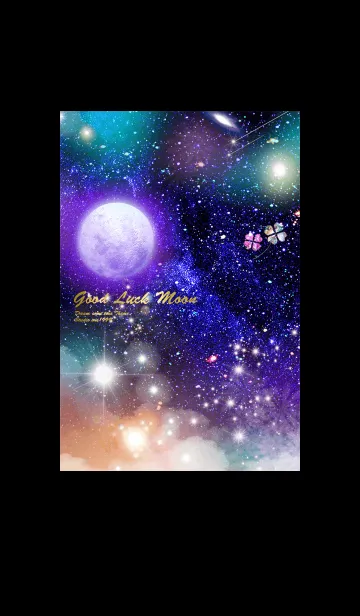 [LINE着せ替え] 願いが叶う 月と宇宙 クローバー2の画像1