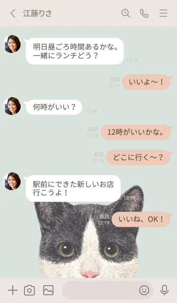 [LINE着せ替え] ICON CAT - ミックス - PASTEL GR/09の画像3