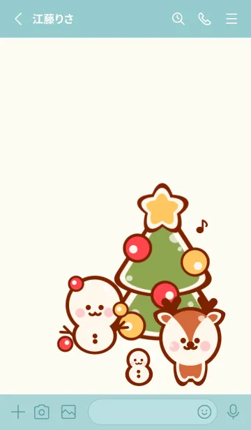 [LINE着せ替え] Cute Cute Christmas themeの画像2