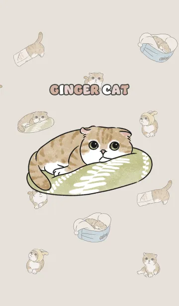 [LINE着せ替え] gingercat11 / dark beige .jpの画像1