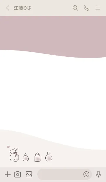 [LINE着せ替え] 兎と香水 -くすみピンク- ウェーブの画像2