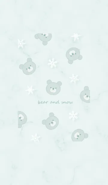 [LINE着せ替え] クマと雪と大理石♦ブルーグリーン06_1の画像1