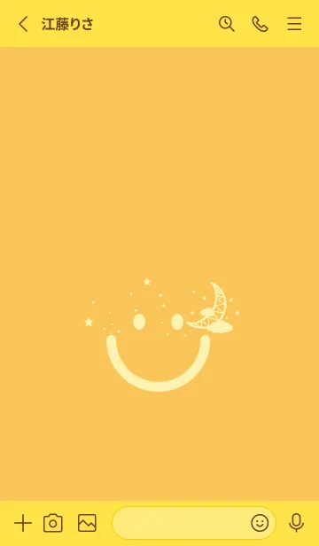 [LINE着せ替え] スマイル＆三日月 サフランイエローの画像2