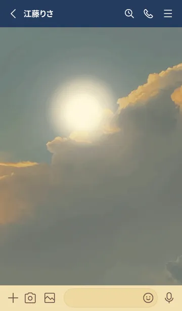 [LINE着せ替え] ベージュとネイビー : 神秘的な光の画像2