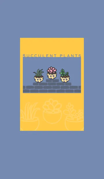 [LINE着せ替え] Succulents J-Lemon Yellow. Gray Blueの画像1