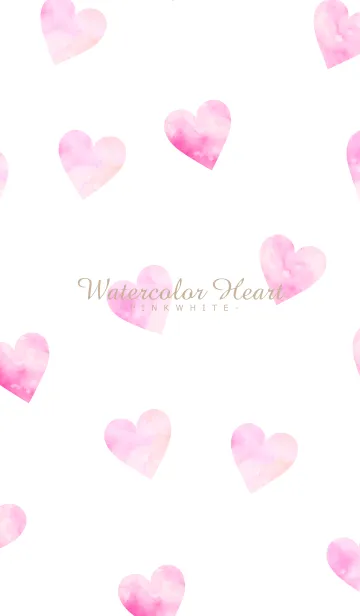[LINE着せ替え] WatercolorHeart -PINKWHITE- 30の画像1