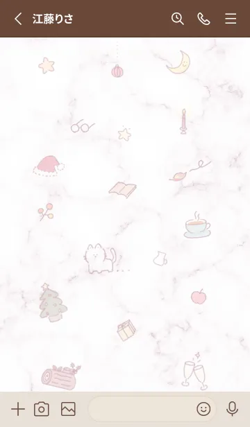 [LINE着せ替え] 冬のシンプルアイコン★バイオレット04_1の画像2