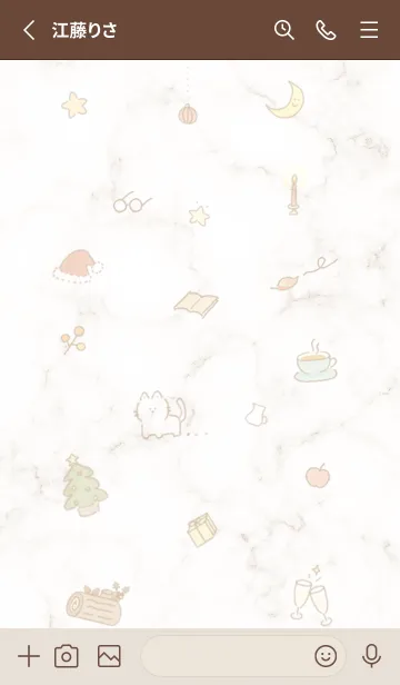 [LINE着せ替え] 冬のシンプルアイコン★ブラウン03_1の画像2