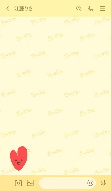 [LINE着せ替え] Smile Love J-Light Yellowの画像2