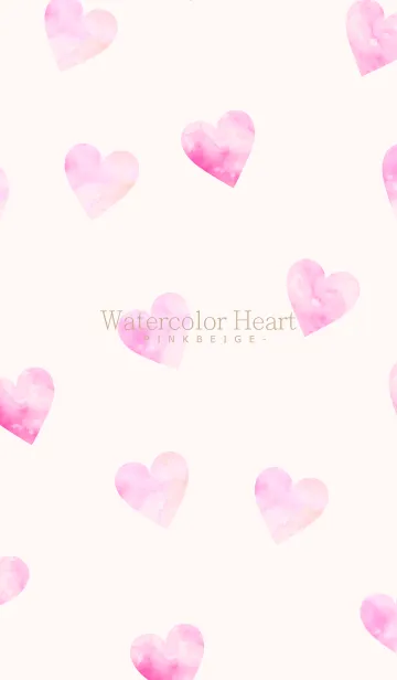 [LINE着せ替え] WatercolorHeart -PINKBEIGE- 30の画像1