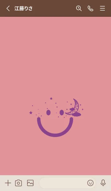 [LINE着せ替え] スマイル＆三日月 オールドローズの画像2