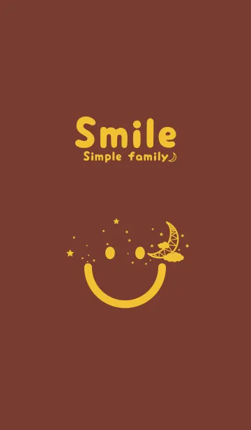 [LINE着せ替え] スマイル＆三日月 海老茶の画像1