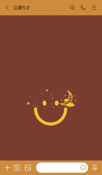 [LINE着せ替え] スマイル＆三日月 海老茶の画像2
