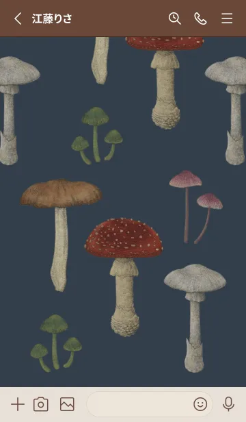 [LINE着せ替え] POISONOUS MUSHROOMS / 濃紺色の画像2