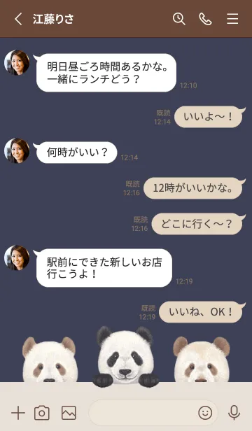 [LINE着せ替え] ANIMAL - パンダ - ダスティネイビーの画像3