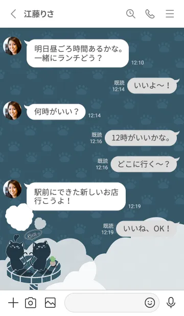 [LINE着せ替え] cat on platform J-Blue Lakeの画像3