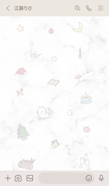 [LINE着せ替え] 冬のシンプルアイコン★グレージュ02_1の画像2