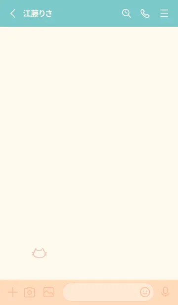 [LINE着せ替え] 落書きにゃん(ベージュ&パステル02)の画像2