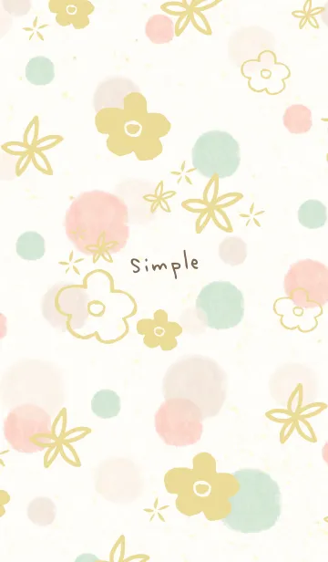 [LINE着せ替え] シンプル 水彩 丸 お花22の画像1