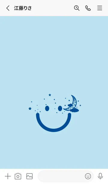 [LINE着せ替え] スマイル＆三日月 ベビーブルーの画像2