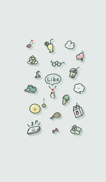 [LINE着せ替え] お洒落なアイコン2✿ブルーグリーン06_1の画像1