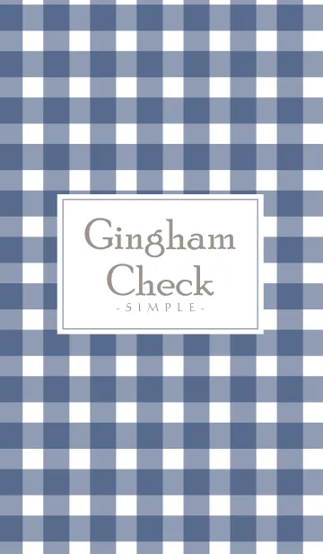 [LINE着せ替え] Gingham Check Navy-SIMPLE 20の画像1