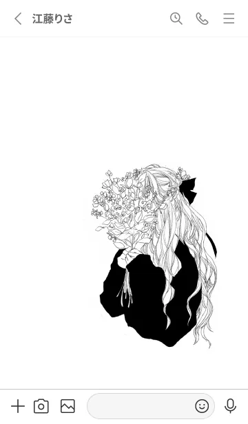 [LINE着せ替え] 優しい花束ブーケを抱えた女の子・2の画像2