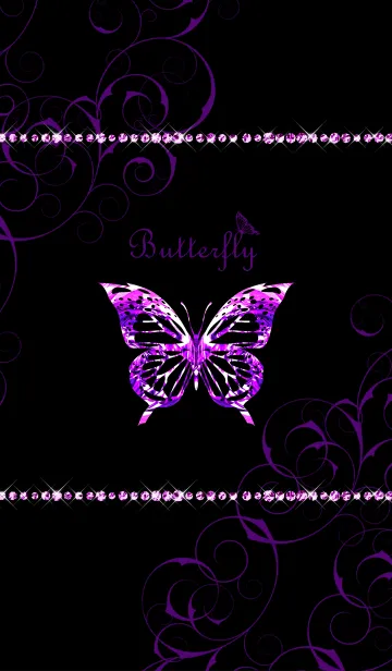 [LINE着せ替え] Butterfly/ Gothic Purpleの画像1