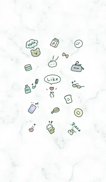 [LINE着せ替え] お洒落アイコン2✿ブルーグリーン06_1の画像1