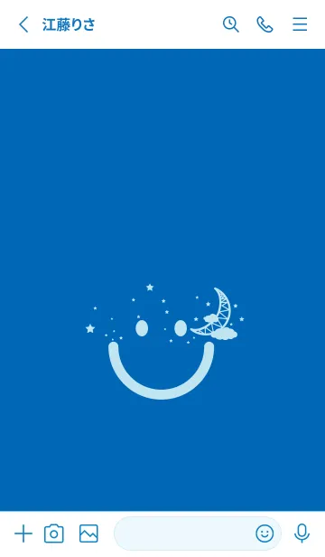 [LINE着せ替え] スマイル＆三日月 コバルトブルーの画像2