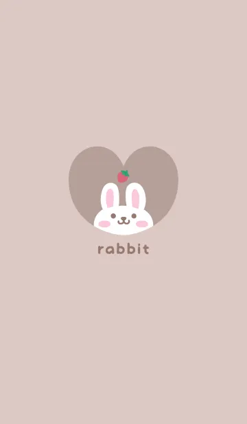 [LINE着せ替え] うさぎ3いちご[ブラウン]の画像1