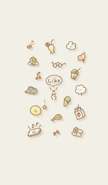 [LINE着せ替え] お洒落なアイコン2✿ベージュ05_1の画像1