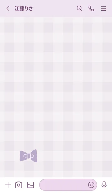 [LINE着せ替え] チェック柄 リボン23の画像2