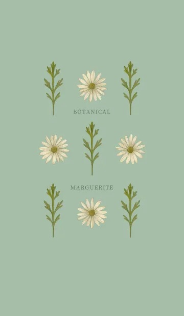 [LINE着せ替え] BOTANICAL - マーガレット / グリーンの画像1