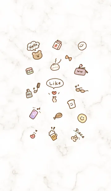 [LINE着せ替え] お洒落アイコン2✿ブラウン03_1の画像1