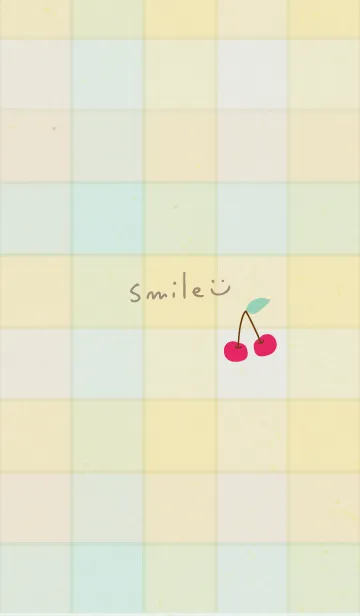 [LINE着せ替え] チェック柄 さくらんぼ15の画像1