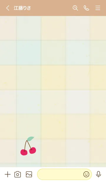 [LINE着せ替え] チェック柄 さくらんぼ15の画像2