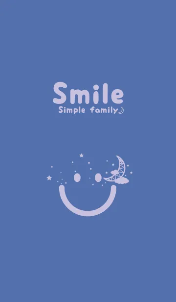 [LINE着せ替え] スマイル＆三日月 ラベンダーブルーの画像1