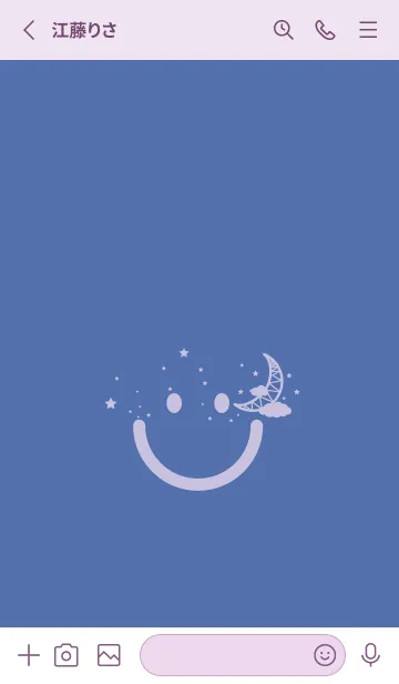 [LINE着せ替え] スマイル＆三日月 ラベンダーブルーの画像2