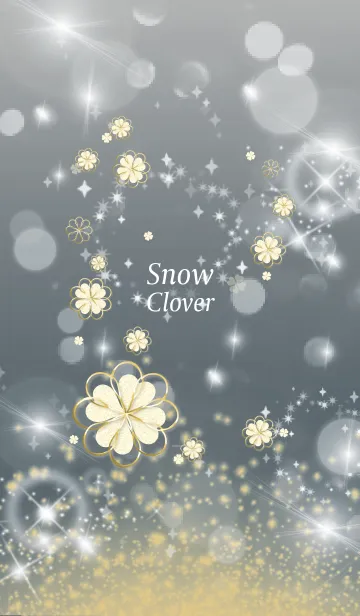 [LINE着せ替え] グレー : 全運気UP！ snow cloverの画像1