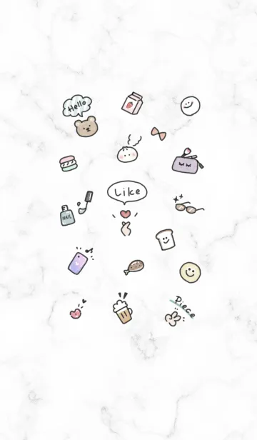 [LINE着せ替え] お洒落アイコン2✿ホワイト01_1の画像1