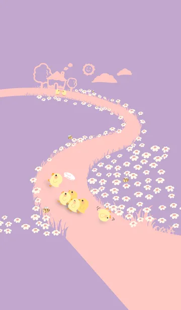 [LINE着せ替え] quack... keep up！ J-Purple.Redの画像1